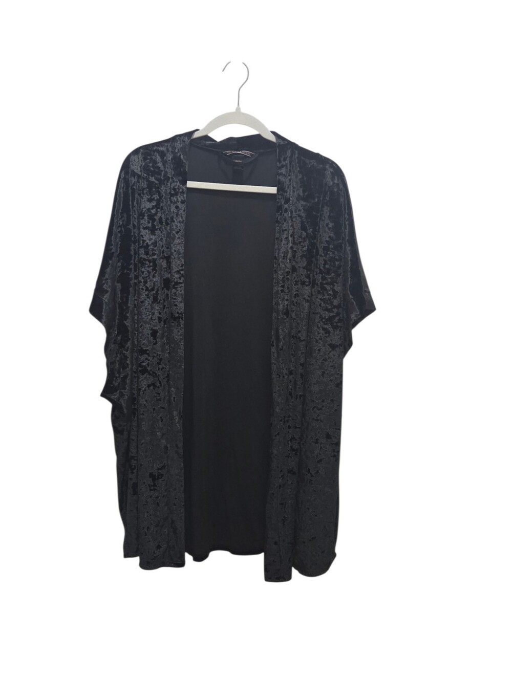 Victoria's Secret M/L Black Crushed Velvet Kimono Robe Duster Goth Whimsigoth